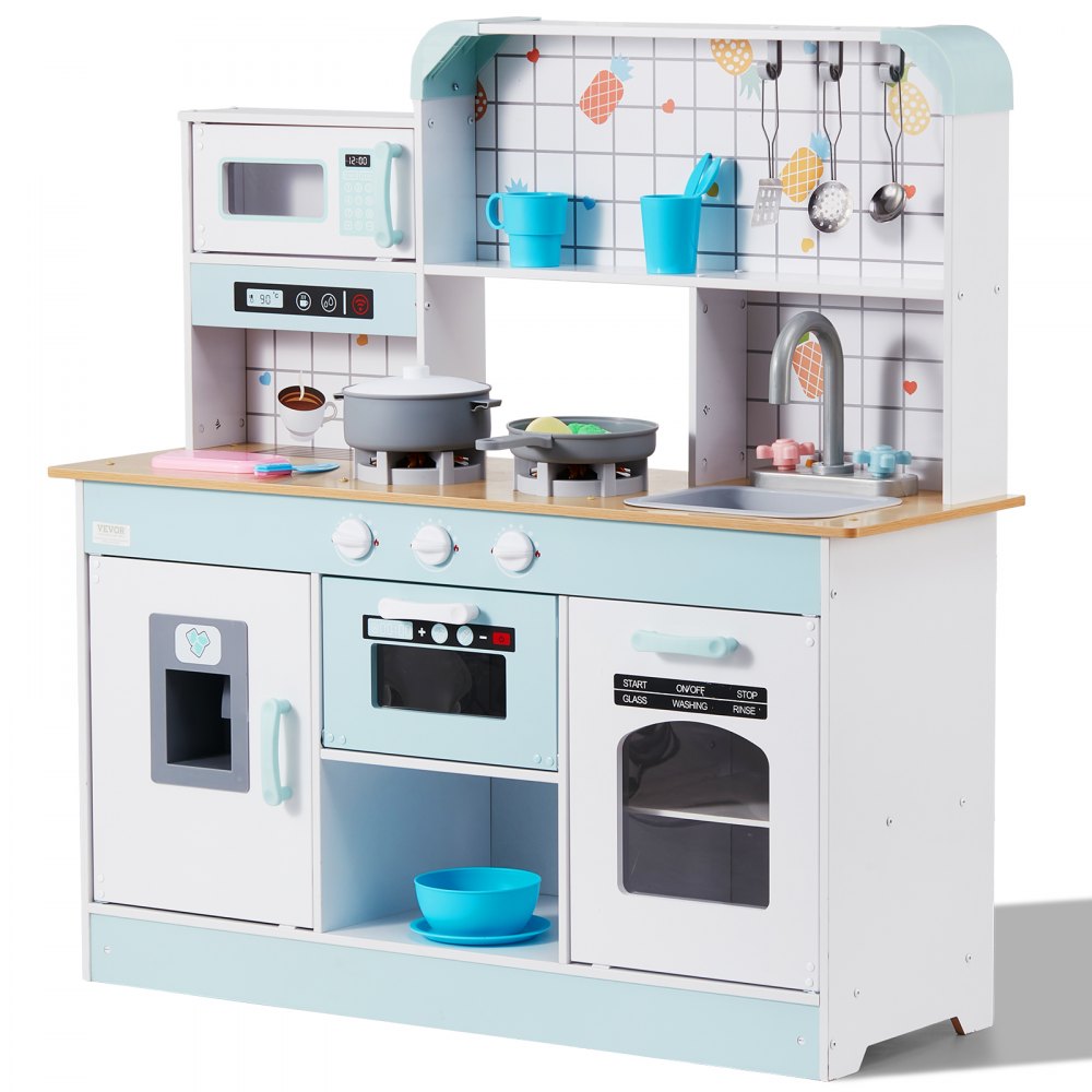 Christmas Gift! VEVOR Kitchen Playset Kids Pretend Cooking Play Toy 24 Piece Accessories White - ZTCFWJTZBSYTDP0TCV9