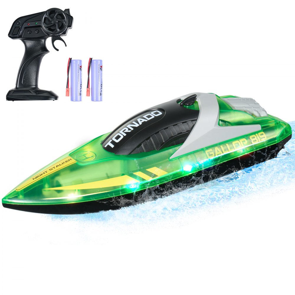 VEVOR RC Boat 2.4 GHz Remote Control Racing Boat 12 km/h Kids Adults Gift Green - SSYKCLSCJ30KFZ1PGV9