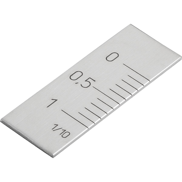 Kipp Vernier Scale Self Adhesive, Vertical L=40 15X1, Stainless Steel Bright, Zero Point Top, Scale Right - K0759.0101