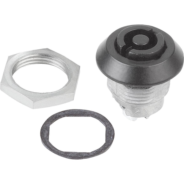 Kipp Secure Quarter-Turn Lock, H=18, 5, Zinc Black Powder-Coated - K0524.182