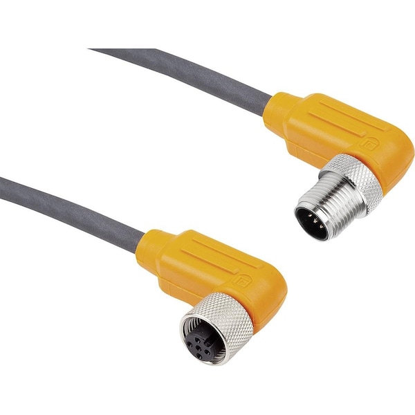 Kipp Connector, Connection Shielded, Form:G Socket & Plug Angled, M12X1, D1=14, 5, D2=14, 5, P=5000,  - K1482.1221245X5000