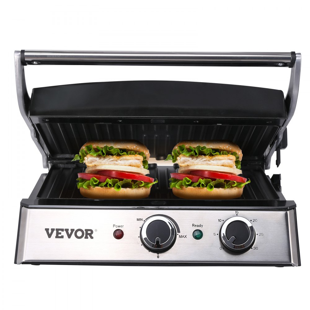 VEVOR Commercial Electric Griddle, 14.5" 1500W Indoor Countertop Grill, Stainless Steel Restaurant Teppanyaki Grill with Non Stick Iron Cooking Plate, 0-446℉ Adjustable Temperature Control, 120V - YBDBLDKFZPH13MTQYV1
