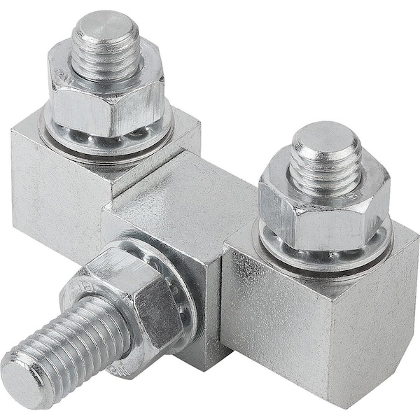 Kipp Square Hinge With Fastening Nut, Form:A, Steel Electro Zinc-Plated, B=49, A=18, A1=14, A2=22 - K1142.0820033