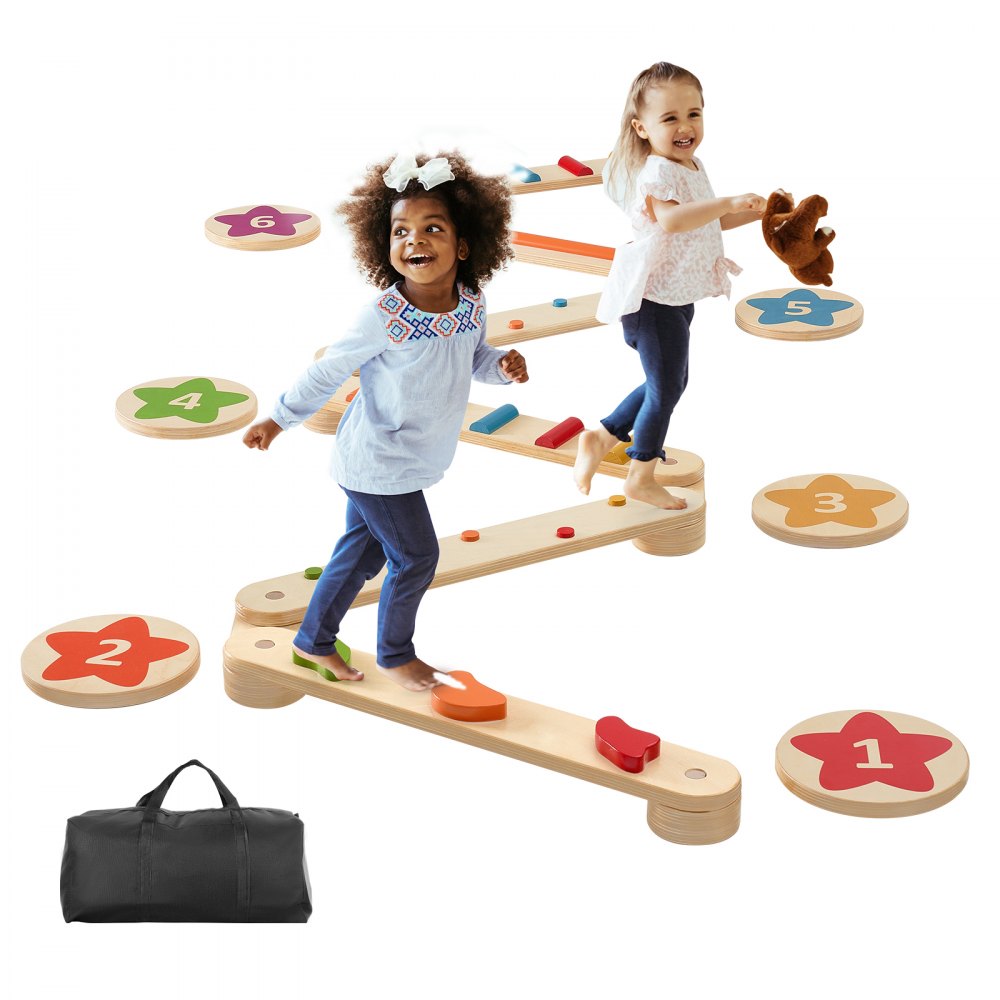 VEVOR Kids Balance Beam Stepping Stones Gym Obstacle Children Balance Board 6PCS - ETPHMMZZAM6B5HOK7V0