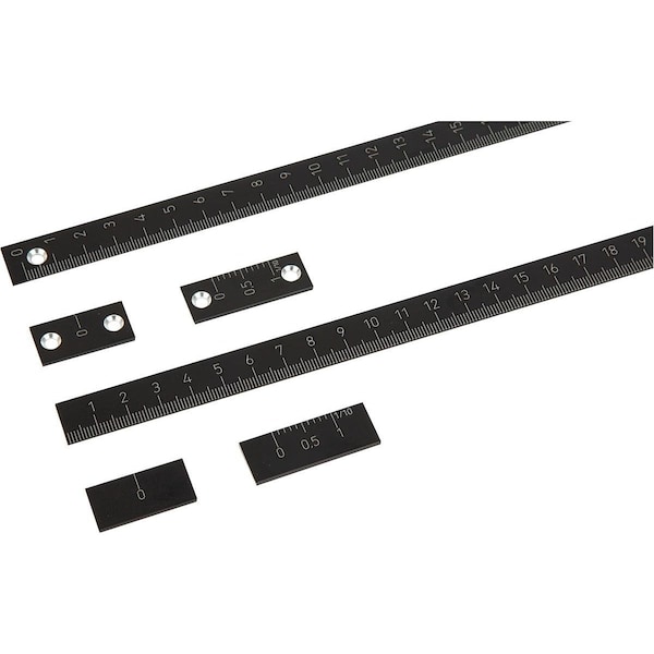 Kipp Vernier Scale Self Adhesive, Horizontal L=40 15X2, Aluminum Anodized, Zero Point Left, Scale Top - K0757.0001