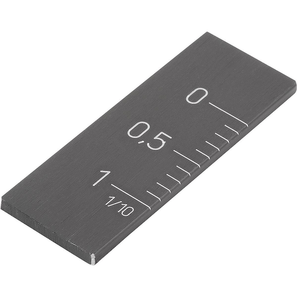 Kipp Vernier Scale Self Adhesive, Vertical L=40 15X2, Aluminum Anodized, Zero Point Top, Scale Right - K0757.0101