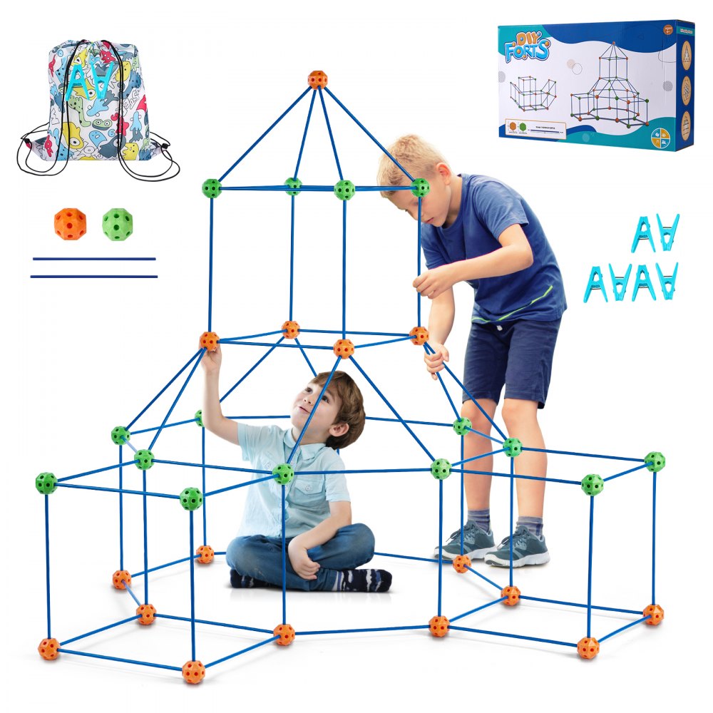 Christmas Gift! VEVOR Tent Fort Building Kit for Kids STEM Construction Toy Set Castle 120PCS - BLJZTJCZK1200B4AEV0