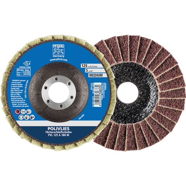 Disco de láminas no tejidas POLIVLIES® de 5" de Pferd - Orificio de 7/8" - Grado Medio - 43277