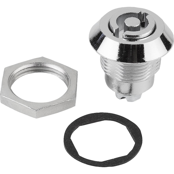 Kipp Secure Quarter-Turn Lock, H=18, 5, Zinc Chromed - K0524.181