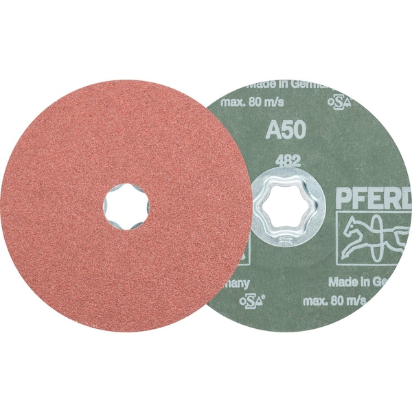 Disco de fibra Pferd Combiclick, 5", Al/Oxd, 50 Grit - 40101