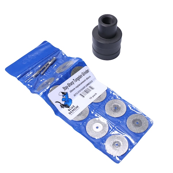 Blue Demon Stay-Sharp ECO Tungsten Grinder, Imperial thread, head and discs only - BDTG-STAYSHARP-ECO