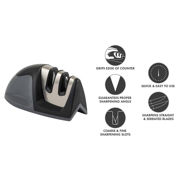 1947Kitchen Ultra Sharp Knife Sharpener and Stainless Steel Vegetable And Meat Slicer Holder, 2PK - BUN-2-CHAKS-CHAMV-746