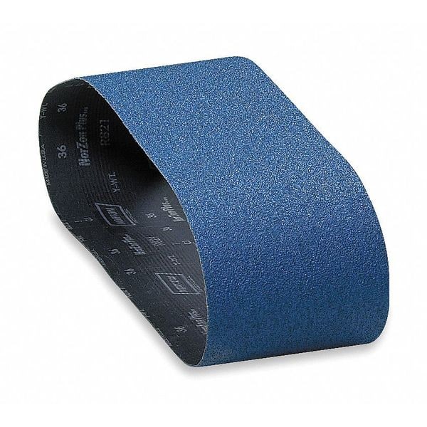Listón de lija Norton Abrasives, recubierto, 2 pulgadas de ancho, 72 pulgadas de largo, 120 granos, mediano, alúmina de circonio, BlueFire R823P, azul - 78072728639