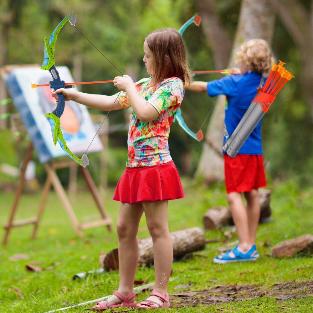VEVOR Bow and Arrow Set for Kids, 2 Pack LED Light Up Archery Set with 20 Suction Cup Arrows, Standing Target, 2 Quivers, 3 Target Cans, Outdoor Toy Birthday Gift for Boys & Girls 6 7 8 9 10+ Year Old - ETGJTZDBTZLBZNQLXV9