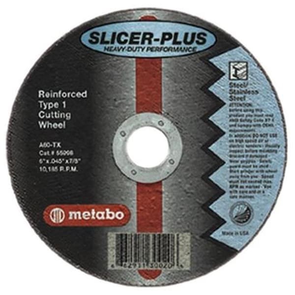 Metabo 469-55998 Rueda rebanadora tipo 1 de 6 pulgadas x .045 x 7/8 pulgadas con grano A60Tx - 469-55998