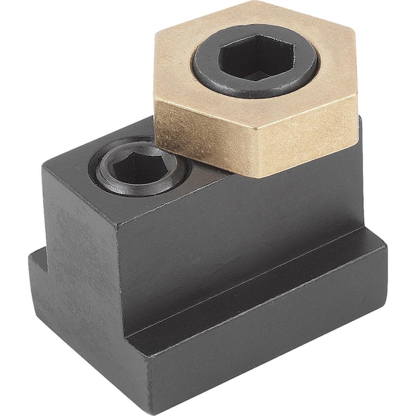 Kipp Cam Screw Hexagon Brass, With T-Slot Nut, Comp:Carbon Steel, N=12 - K0027.12