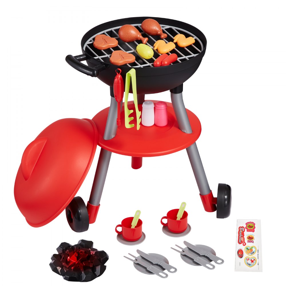 VEVOR 28 PCS Kids BBQ Grill Playset Cooking Grill Toy Set Pretend Sound Light - SKLWJZHSLLSSDVHZMV9