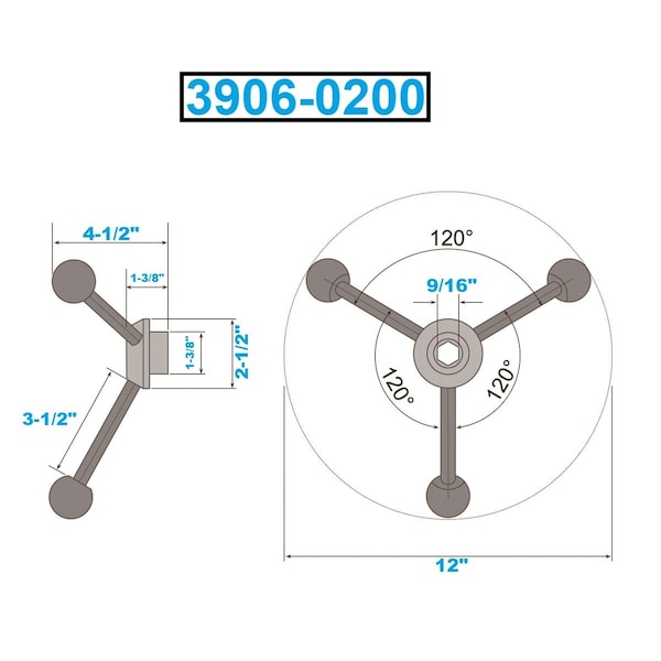 Hhip Pro-Series Accu-Torque Vise Speed Handle For 9/16 in. Hex Hub - 3906-0200