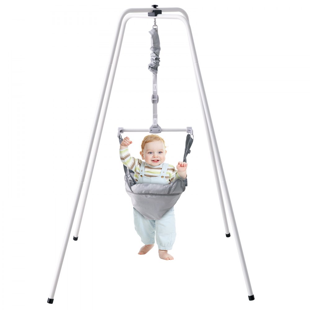 VEVOR Baby Jumper with Stand, Height-Adjustable Baby Jumpers and Bouncers, 35LBS Loading Toddler Infant Jumper for 3+ Months, Quick-Folding Indoor/Outdoor Jumper Exerciser Gift for Babies - YEDTSDLZJDTSP7YI5V0