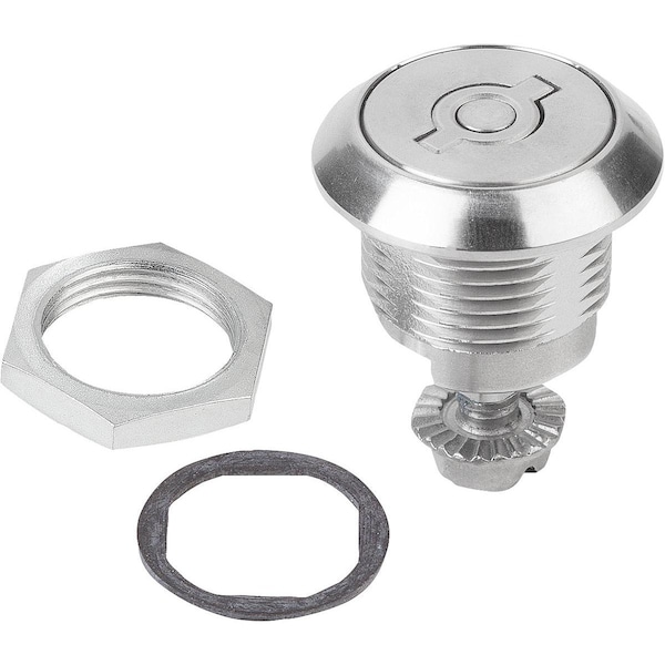 Kipp Secure Quarter-Turn Lock, Right, D=30, H=18, Stainless Steel 1.4401 - K1350.14518