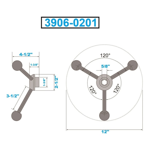 Hhip Pro-Series Accu-Torque Vise Speed Handle For 5/8 in. Hex Hub - 3906-0201