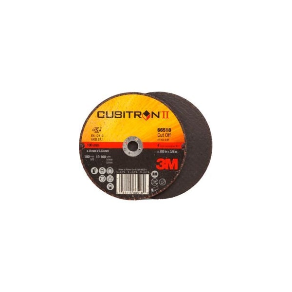 3M„¢ Rueda de Corte Cubitron„¢ II 66518 T1 4" x .035" x 3/8" Grano Cerámico - Paquete con 25 unidades - 7100094773