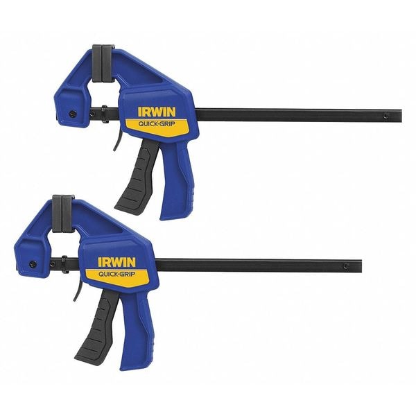 Irwin 6" Bar Clamp, High Impact Plastic Resin Handle and 2 7/16 in Throat Depth, 2 PK - 1964743