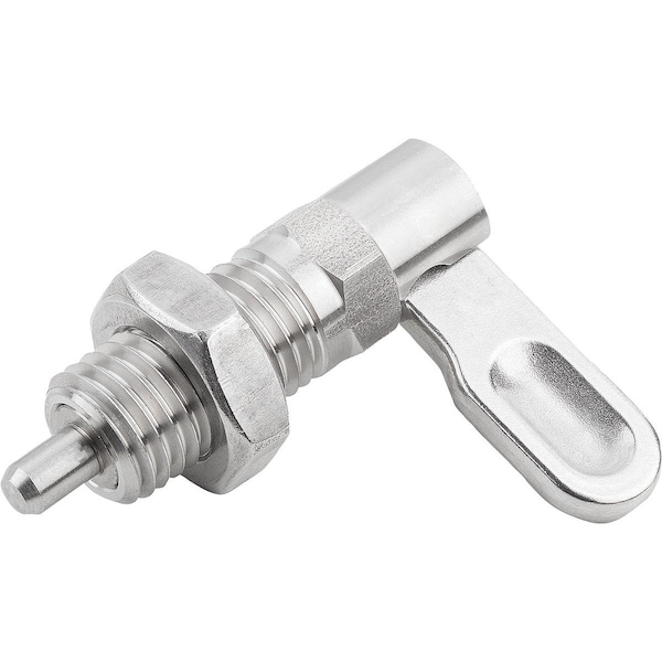 Kipp Cam-Action Indexing Plung W. Stop, Right, D=5, M12, Form:B, Stainless Steel - K1285.2050512