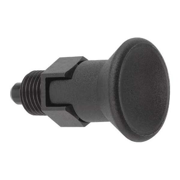 Kipp Indexing Plunger, Short, Size: 1, D1= M10X1, D=5, Style C, Lockout Type WO Locknut, SS - K0631.17105