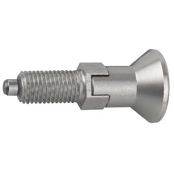 Kipp Indexing Plunger, All SS, Size: 2 D1= 1/2-13, D=6, Style C Lockout Type WO Locknut, Pin Hard - K0632.003206A5
