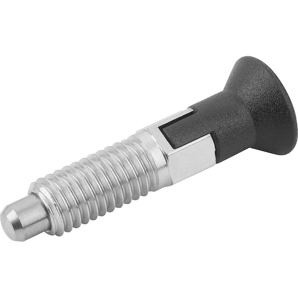 Kipp Indexing Plunger Eco Size:2 D1=M10, D=6, Form:C W Locking Slot Wout Locknut, Steel Not Hardened,  - K0747.03206100