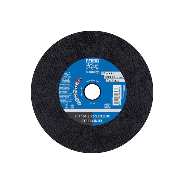 Rueda de corte Pferd de 7" x 3/32", 7/8" A.H. - SG STEELOX - Tipo 1 - 63609