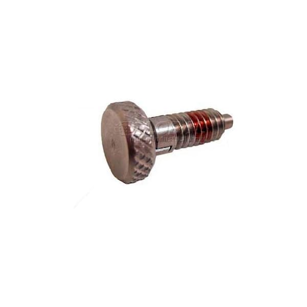 J.W. Winco Locking Knurled Retractable Plunger w/ Lock-Out SS Body SS Nose 1x10lbs Pressure 1/2-13 Thread - 8TLH36
