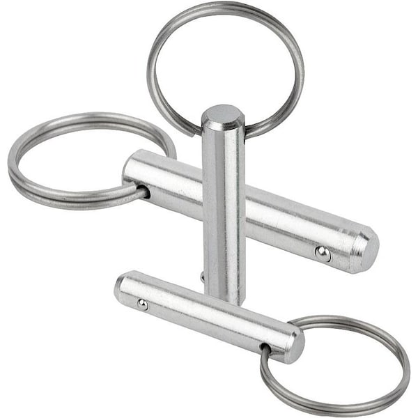 Kipp Locking Pin With Key Ring, W. Axial Lock, D1=6 L=30, Steel, Comp:Stainless Steel - K0365.102306030