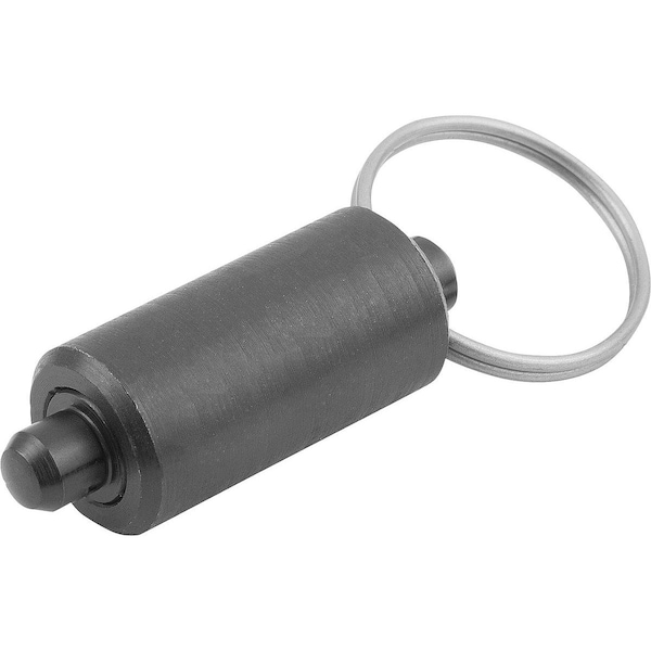 Kipp Indexing Plunger Wout Collar Size:4, D1=22, D=10, L=78, Form:V W Key Ring Wo. Groove, Steel Hardened - K0636.4410