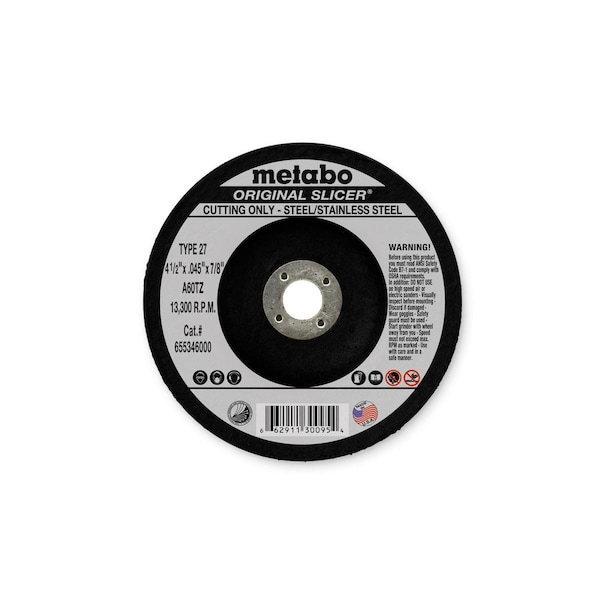 Disco de corte Metabo 9" x 1/8" x 5/8"-11 - A30R Original Cutting - 655302000