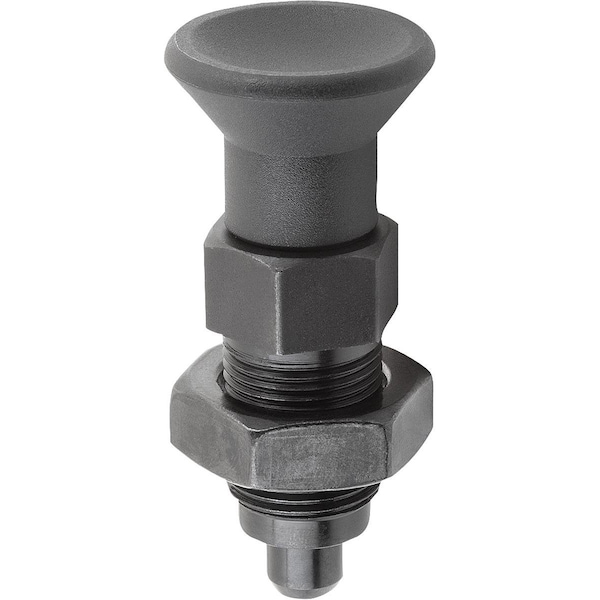 Kipp Indexing Plunger Premium W Cylindrical Indexing Size:1 D1=M10X1, D=5, Form:B Wo. Groove W Locknut,  - K0736.42105