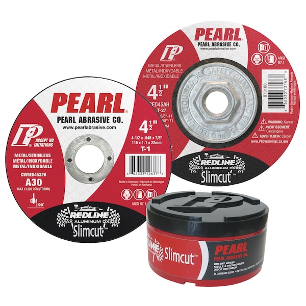 Disco de corte delgado Pearl Redline SlimCut 6 x .045 x 7/8 A46 T-27 - DCWRED06A