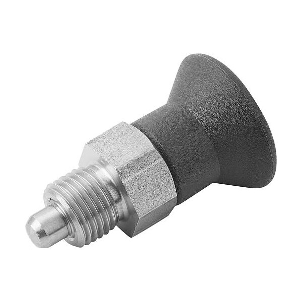Kipp Indexing Plunger, Short, Size: 3, D1= M16X1.5, D=8, Style A, Non-Lockout WO Locknut, SS Pin Not Hard - K0631.15308