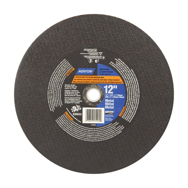 Disco de corte reforzado de alta velocidad de 12 x 0.5 pulgadas para metal - 2494292