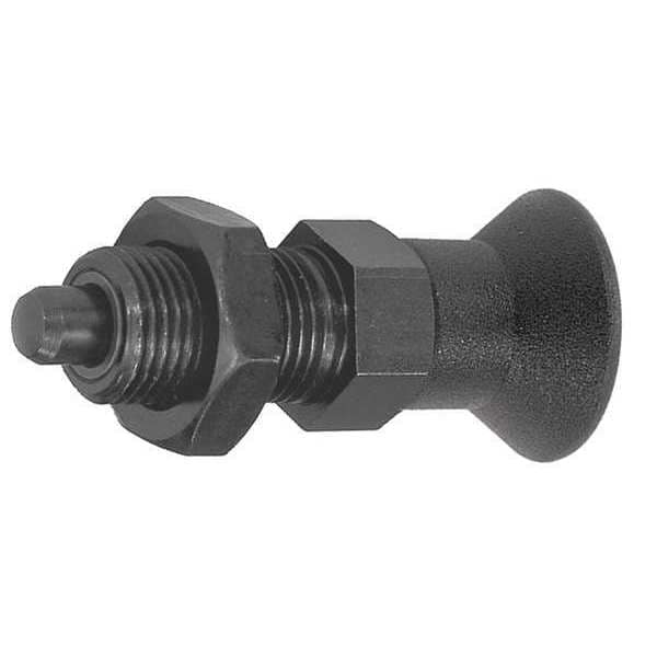 Kipp Indexing Plunger D1= M16X1, 5, D=8, Style B, Non-Lockout w Locknut, Steel Hardened, Knob Plastic - K0338.2308