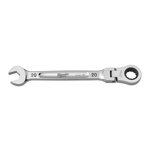 Llave combinada Milwaukee Tool de 20mm con cabezal flexible y trinquete métrica - 45-96-9620