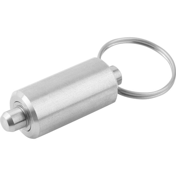 Kipp Indexing Plunger Wo Collar Size:3, D1=18, D=8, L=72, Form:V W Key Ring Wo. Groove, Ss Hardened - K0636.04308