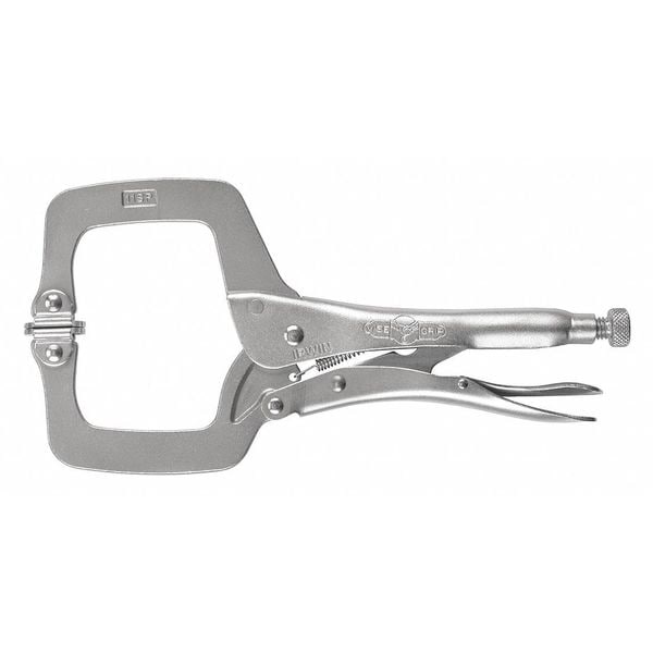 Irwin Vise-Grip 11" Locking C-Clamp W/ Swivel Pads, 11SP, Easy Release, 3-3/8" Jaw Opening, Alloy Steel - 11SP