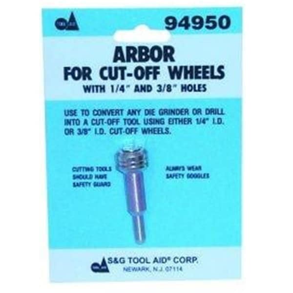 Arbor para Ruedas de Corte con Orificios Centrales de 1/4 y 3/8 de Pulgada - SG92797 de S&G Tool Aid