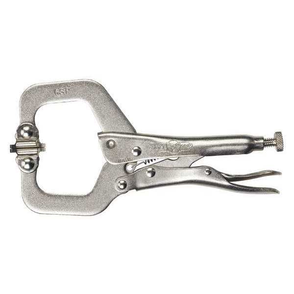 Irwin Vise-Grip Locking C-Clamp, 6 in, With Swivel Pads, Easy Release Trigger, Alloy Steel - 6SP