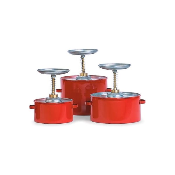 Justrite Eagle Steel Plunger Cans - 8" Dia.X10-3/4"H - 4-Quart Capacity - P704