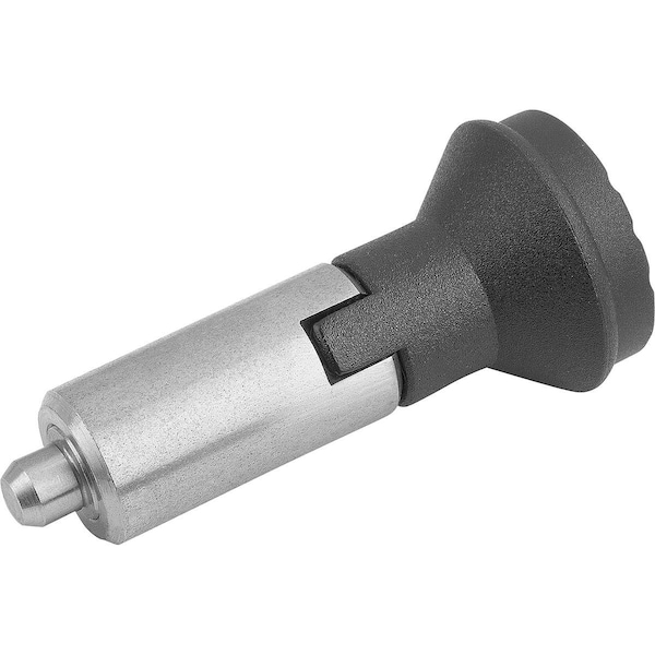 Kipp Indexing Plunger Wo Collar Size:4, D1=22, D=10, L=80, Form:M W Locking Slot, Ss Not Hardened,  - K0347.12410