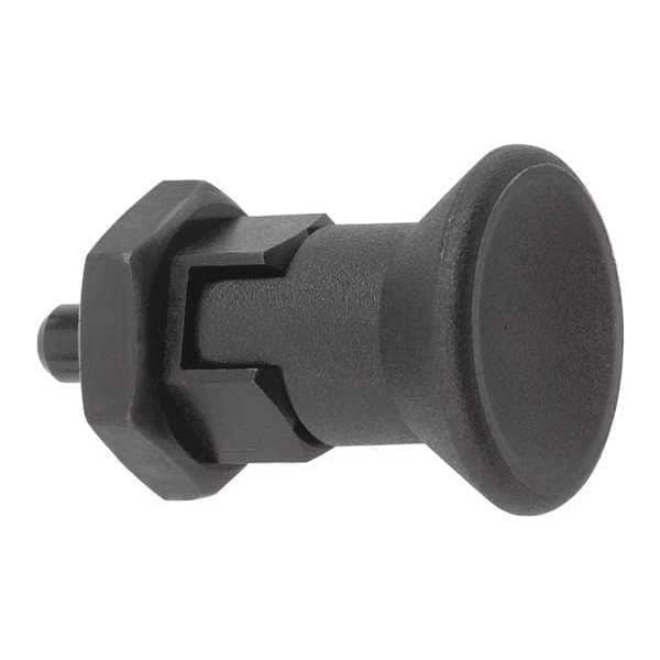 Kipp Indexing Plunger, Short, Size: 2, D1= M12X1.5, D=6, Style D, Lockout Type W. Locknut, Pin Hardened - K0631.8206