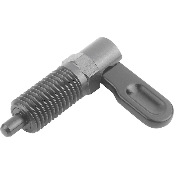 Kipp Cam-Action Indexing Plung W. Stop, Right, D=8, M16, Form:C, Steel - K1284.2060816